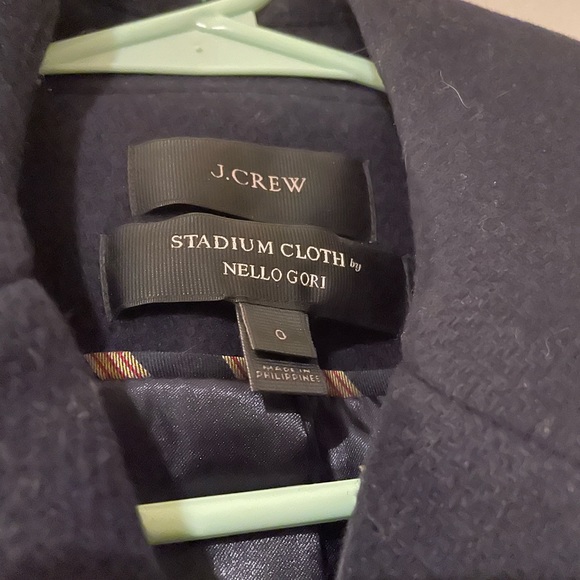 Jcrew Stadium Cloth Majesty Peacoat navy sz 0 EUC - Picture 3 of 4